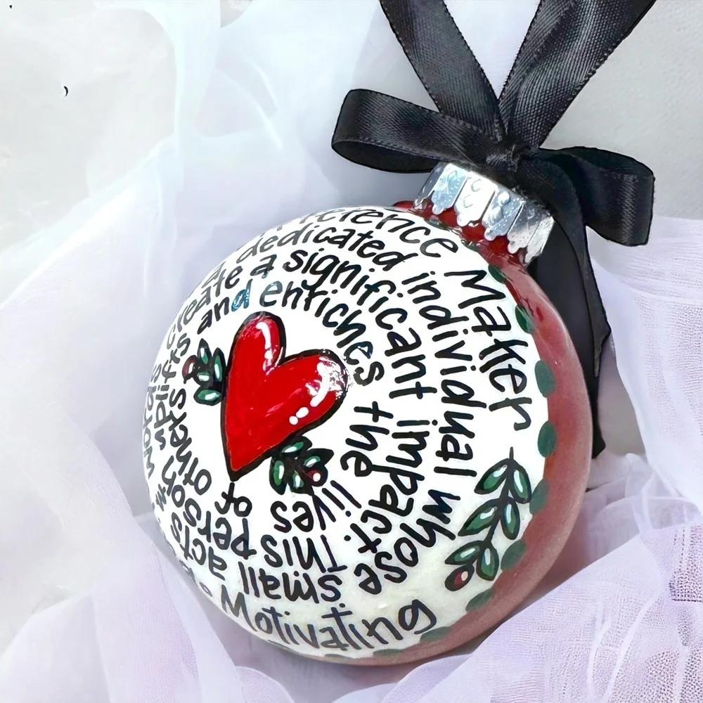 Difference Maker Christmas Ornament, Hand-Painted Acrylic Holiday Gift, Handmade